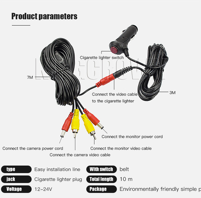 Multifunktionsauto-Feuerzeug verkabeln DC24V 4 Pin Reversing Camera Connector