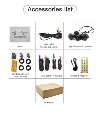 360° All-Around View Car Camera System with AHD 1080P for Parking and Blind Spot Safety