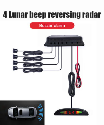 Car LED Parking Sensor System with 4 Sensors IP67 Waterproof Reverse Backup Radar Universal Fit