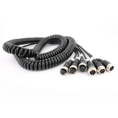 Hersteller 4-Pin Splitter Spiralkabel AV-Kabel Nylon Anhänger Federdraht Kupfer Luftfahrtstecker Adapter für Stromanwendungen
