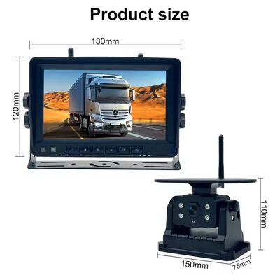 High Definition kabelloser LKW-DVR-Monitor, 7 Zoll Nachtsicht WiFi Solarbetriebene Rückfahrkamera für Winnebago Travato Wohnmobil Rückfahrkamera