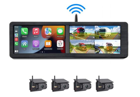 AHD 360° Solarenergie-Kamerasystem mit drahtlosen Monitoren für LKW und Busse