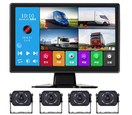 10,1 Zoll 1080P Auto-Rückfahrmonitor, Nachtsicht-Rückfahrkamera, Erkennung des toten Winkels, Dashcam-Sicherheitsalarmsystem