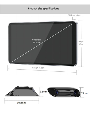 Dual-Lens 1080P Elektronische Rückspiegel 6 Zoll hohe Helligkeit Display Ultra-schlanke Aluminium-Körper Wasserdichtes Fahrzeug Rückspiegelkamera für Autos