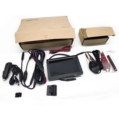 5 Zoll Dual-Screen Blind Spot Monitoring System mit Shark Fin Seitenansicht Kameras und Dreh-Signal-Trigger-Sicherheitskamera-Kit