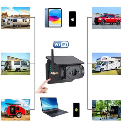 Solarbetriebene WLAN-Autokamera mit 100m Übertragung, Rückfahrkamera für Bus, Van, LKW, Wohnmobil, Wohnwagen, alle Fahrzeugmodelle