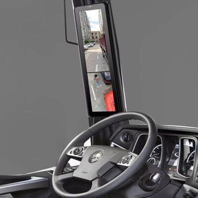 12.3-Zoll-Touchscreen-Spiegelmonitor, 1080P AHD-Rückwärtskamera mit 360°-Ansicht und Blindspot-Erkennung Sicherheitssystem für Lkw und Busse