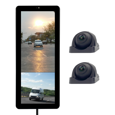 12.3-Zoll-Touchscreen-Spiegelmonitor, 1080P AHD-Rückwärtskamera mit 360°-Ansicht und Blindspot-Erkennung Sicherheitssystem für Lkw und Busse