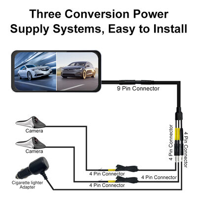 6.25 Inch HD Electronic Rearview Mirror System Blind Spot Assist Camera Monitor Left Right Parking Driving Car Black for Toyota