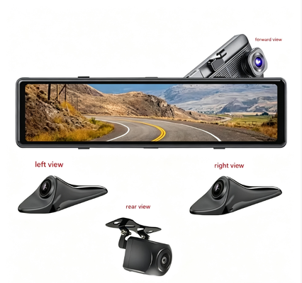 WIFI 4CH Rearview Mirror Dashcam, 11.26 Inch 1080P Car DVR with GPS & Night Vision, Vehicle Monitoring Mirror Camera for Toyota OEM