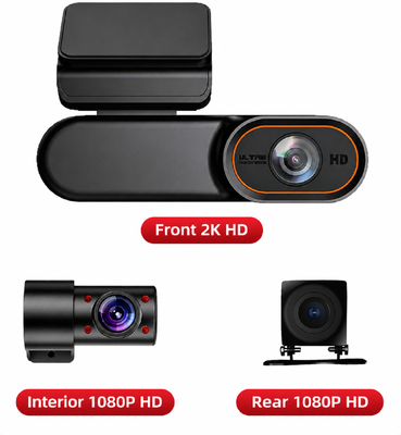 4G 2K Dual Lens Dashcam, APP Remote Monitoring SIM-Karte GPS-Tracking Standortgeschwindigkeit, Bildschirmfreie vordere 2K Rückseite 1080P Dash-Kamera für Toyota RAV4